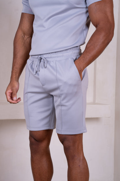 Premium Scuba Pintuck Shorts - Grey