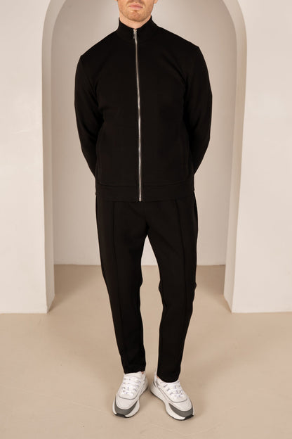 Interlock Zip-Up Jacket - Black