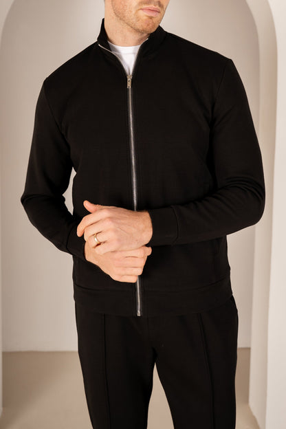 Interlock Zip-Up Jacket - Black