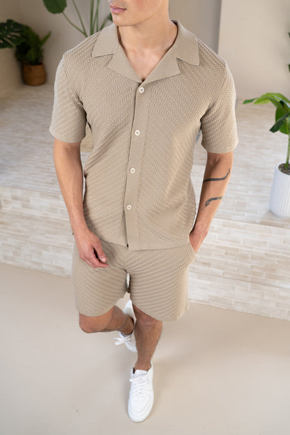 Herringbone Short - Taupe
